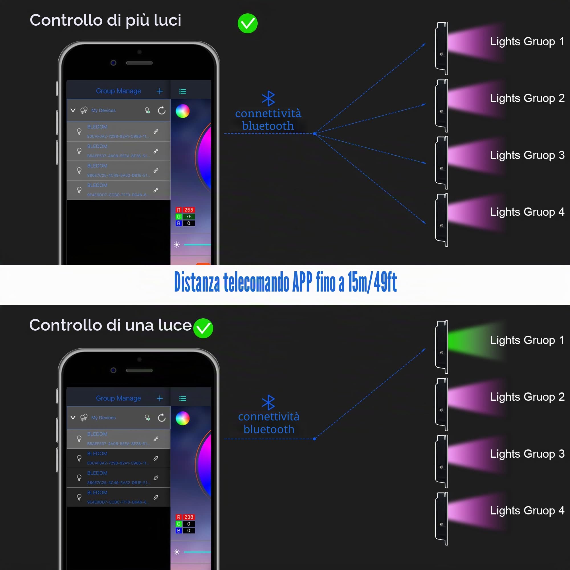 CREATESTAR Faretto LED RGB 30W, Faro Esterno 16 Milioni di Colori 28 Modalità Dimmebili, Impermeabile IP66 Proiettore Con Telecomanda e APP Per Giardino Bar Festa