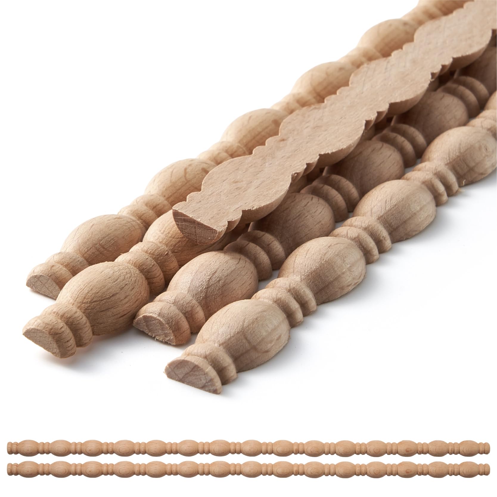 QUORGVES Wood Bobbin Trim Gourd Line 12 Pcs 11mm