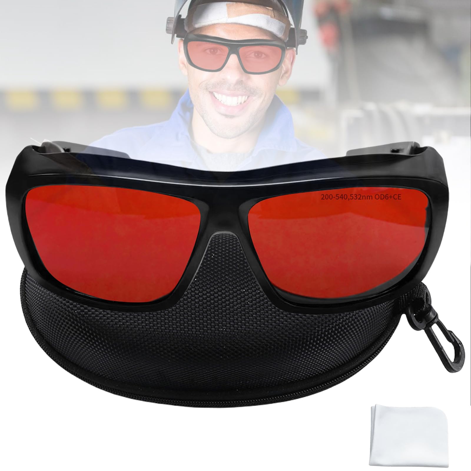 Gafas de protección láser, 200 – 540 Nm, longitud de onda láser, protección ocular para terapia de luz roja, depilación láser, cosmetología, solarium, tratamiento láser (con estuche)