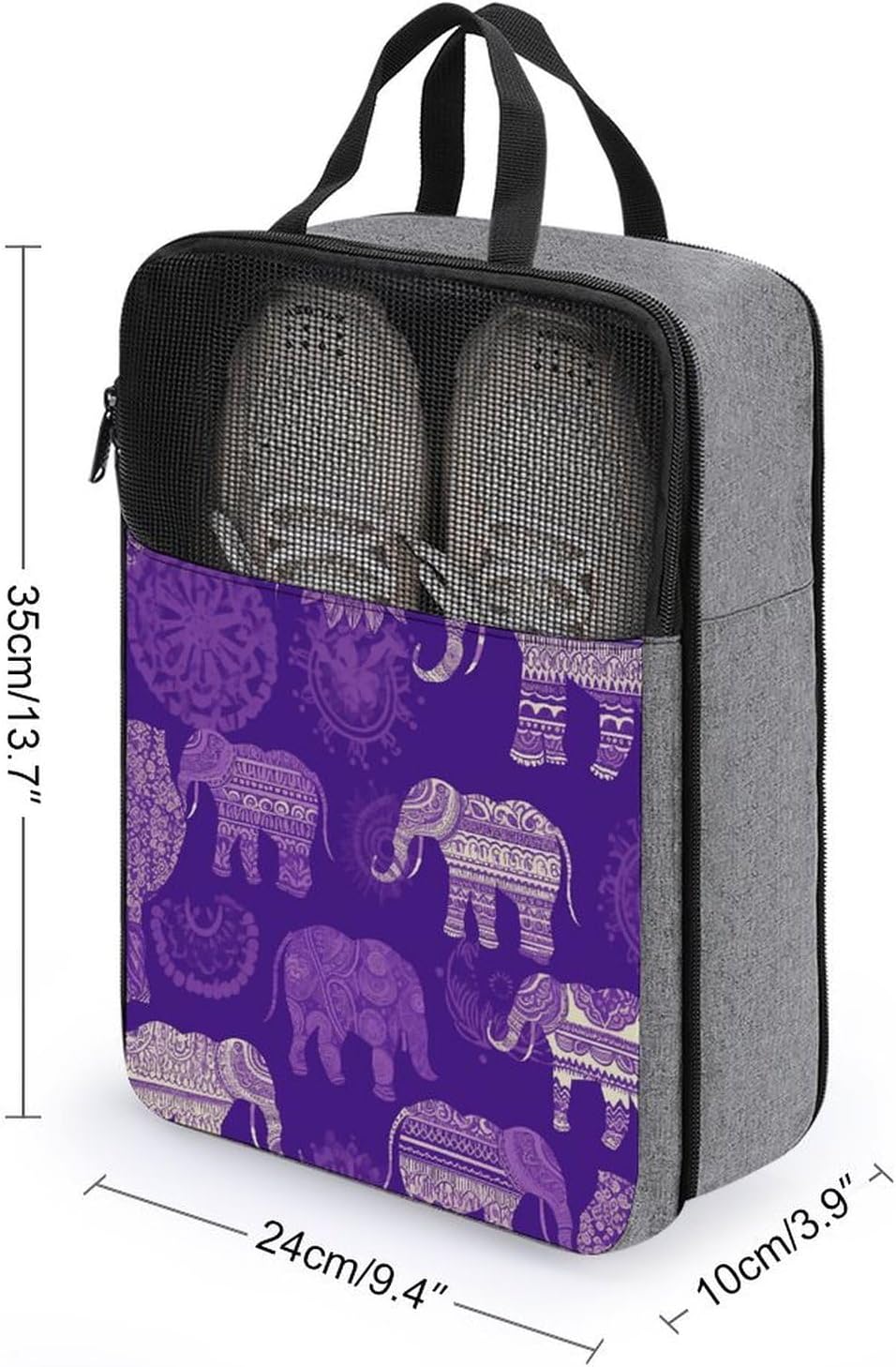 Shoe Bag, Purple Elephant Printed Shoe Bag,storage Hanging Shoe Bag,bath Towel Storage Bag