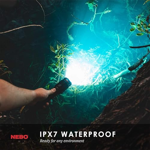 Miniatura 8 de NEBO Redline 6K lumen (6000 lúmenes) linterna LED recargable de alta potencia 6822 con paquete de luces de lectura LED alimentadas por USB