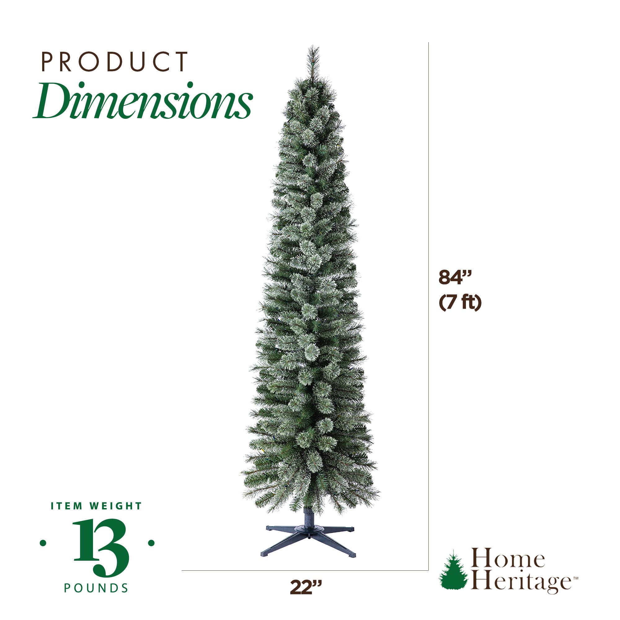 Amazon.com: Home Heritage 7ft Stanley Slim Pre-Lit Pencil