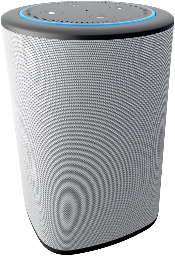 Vaux Cordless Home Speaker + Portable Battery for Amazon Echo Dot Gen 2 Ash/Grey