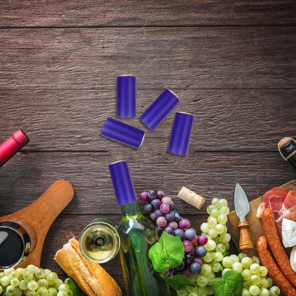 Wine Bottle Heat Shrink Capsules Sealing Caps PVC Blue 30pcs