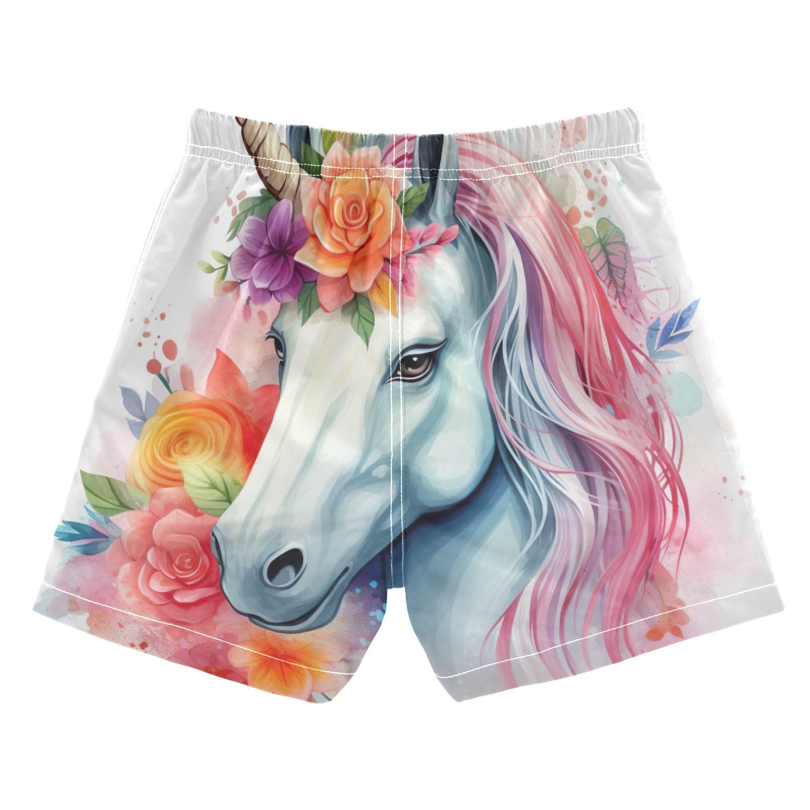 FULUHUAPIN Toddlers Drawstring Unicorn Flower Bathing Suit 20325018
