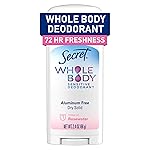 Secret Whole Body Deodorant Stick for Women, Rosewater Scent, Aluminum Free Deodorant Stick, 72 HR Odor Protection, 2.4 oz