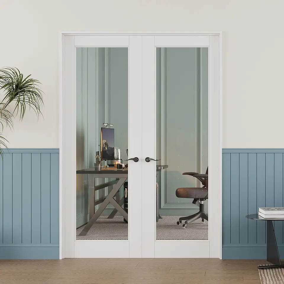 Glass Pocket Doors: 5 Stylish Design Ideas for Modern Spaces 9 Double 24x80 Full-Lite Clear Glass Interior Doors — Solid Core Pair