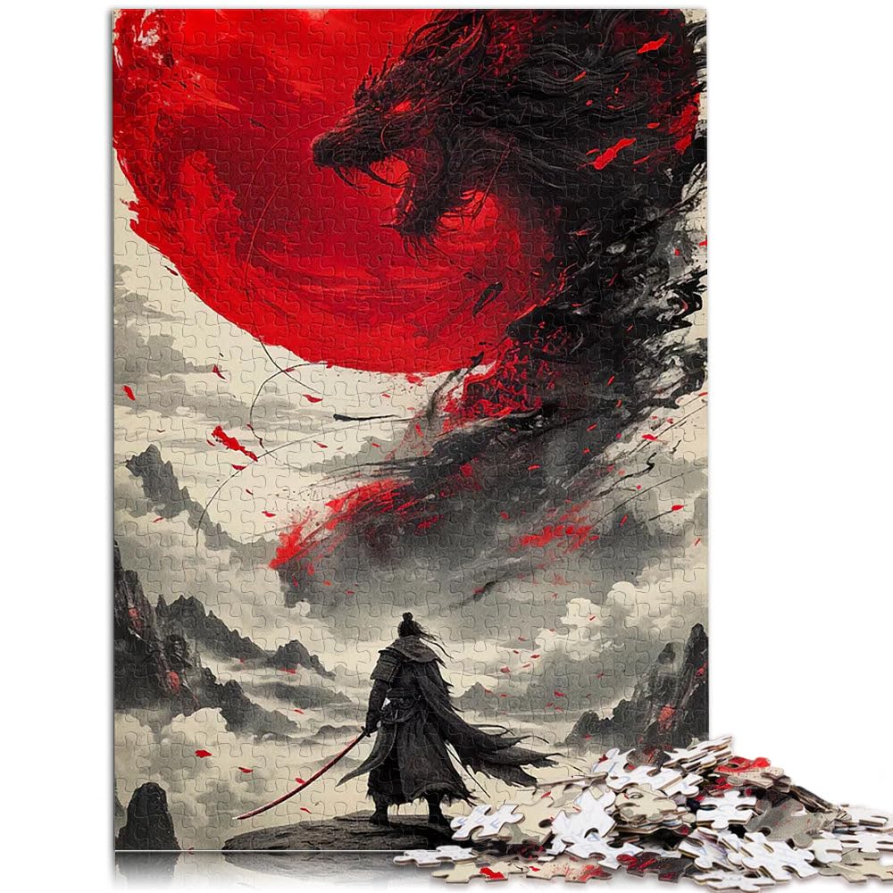 samurai luna rossa giapponese Puzzle da 2000 pezzi per adulti Difficile da completare ma divertente e umoristico offerte come regali per tutta la famiglia 70x100cm