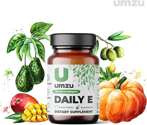 Miniatura 9 de UMZU Cápsulas diarias de vitamina E | 100% de vitamina E diaria | Tocoferoles y tocotrienoles de espectro completo de origen sostenible con