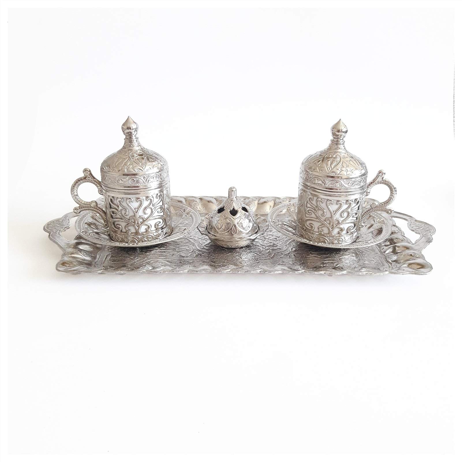 Set Tazzine caffè Set 2 - (9 Pezzi) di Rame o in grani tazzine Set (Color : Gold)