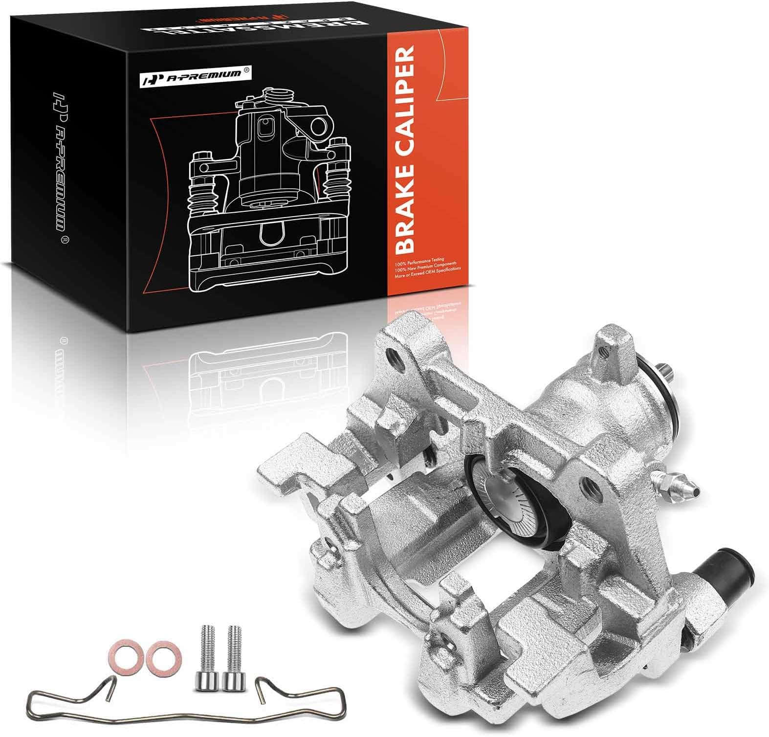 A-Premium Rear Disc Brake Caliper Assembly with Bracket Compatible with Select Ford and Lincoln Models - Fusion 2013-2020, Police Responder Hybrid, SSV Plug-In Hybrid, Continental, MKZ -Rear Left