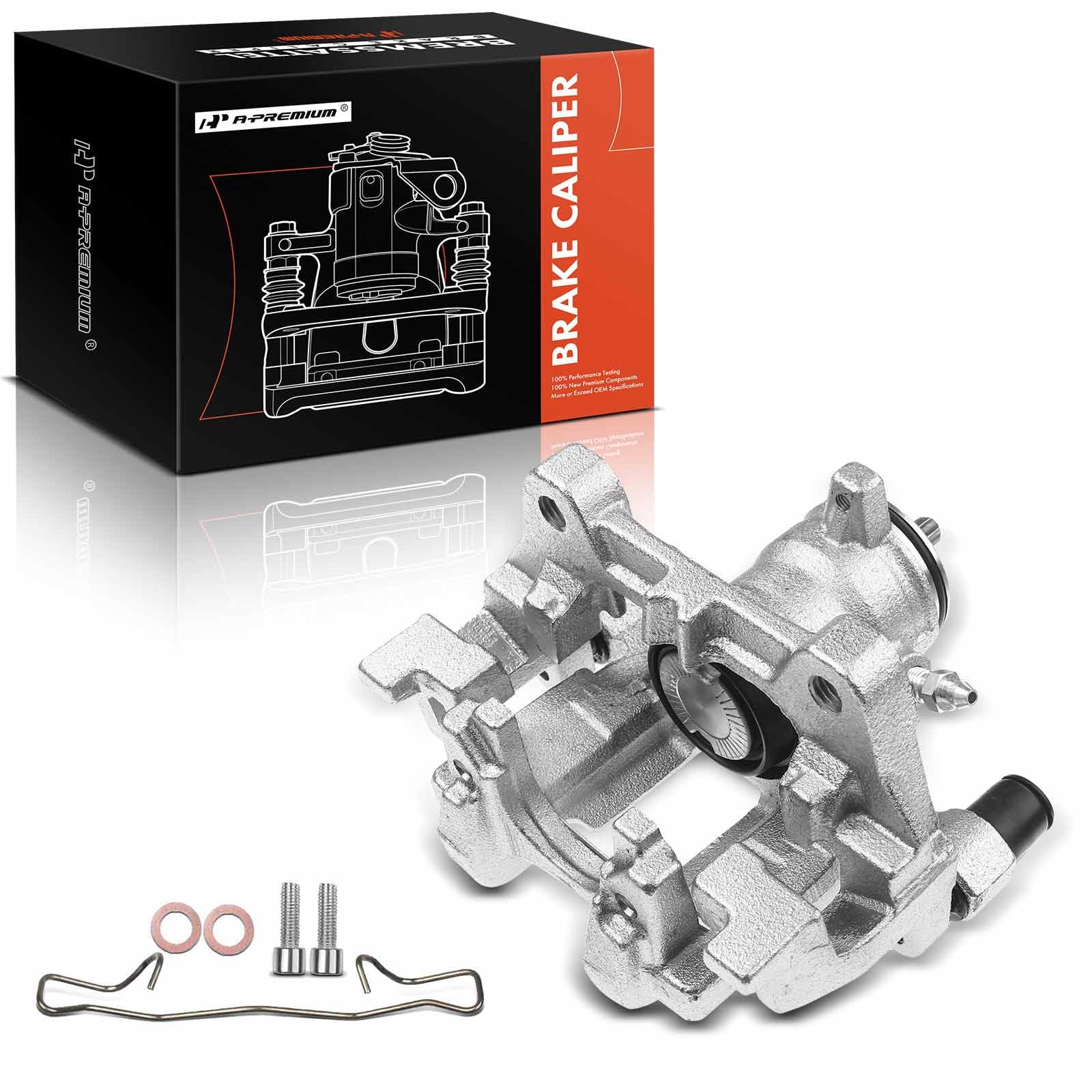 A-Premium Rear Disc Brake Caliper Assembly with Bracket Compatible with Select Ford and Lincoln Models - Fusion 2013-2020, Police Responder Hybrid, SSV Plug-In Hybrid, Continental, MKZ -Rear Left