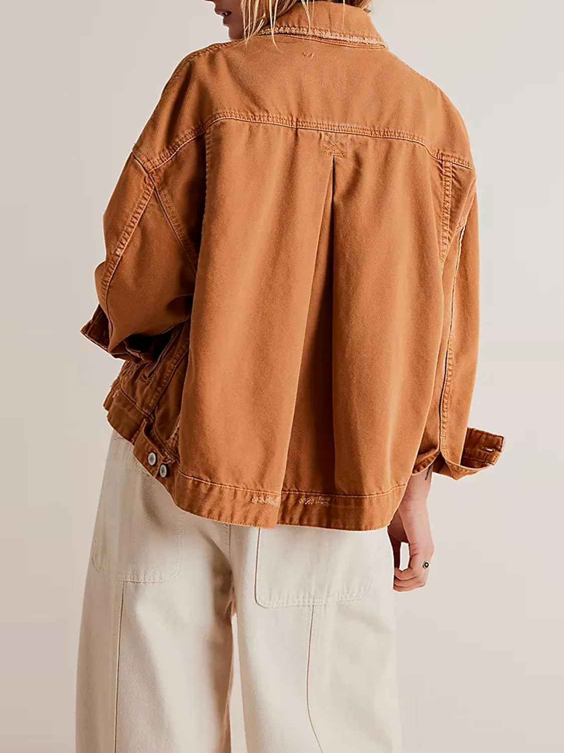 happlan Women's Trendy Short Swing Denim Jean Jacket Coat