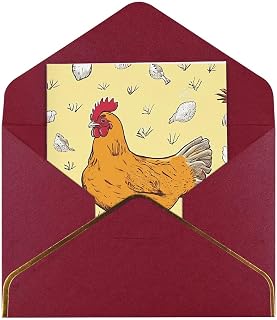 Chicken Chick Print Christmas Card, New Year, Thanksgiving, Birthday, Thank You, Sympathy, Anniversary Cards With Envelopes