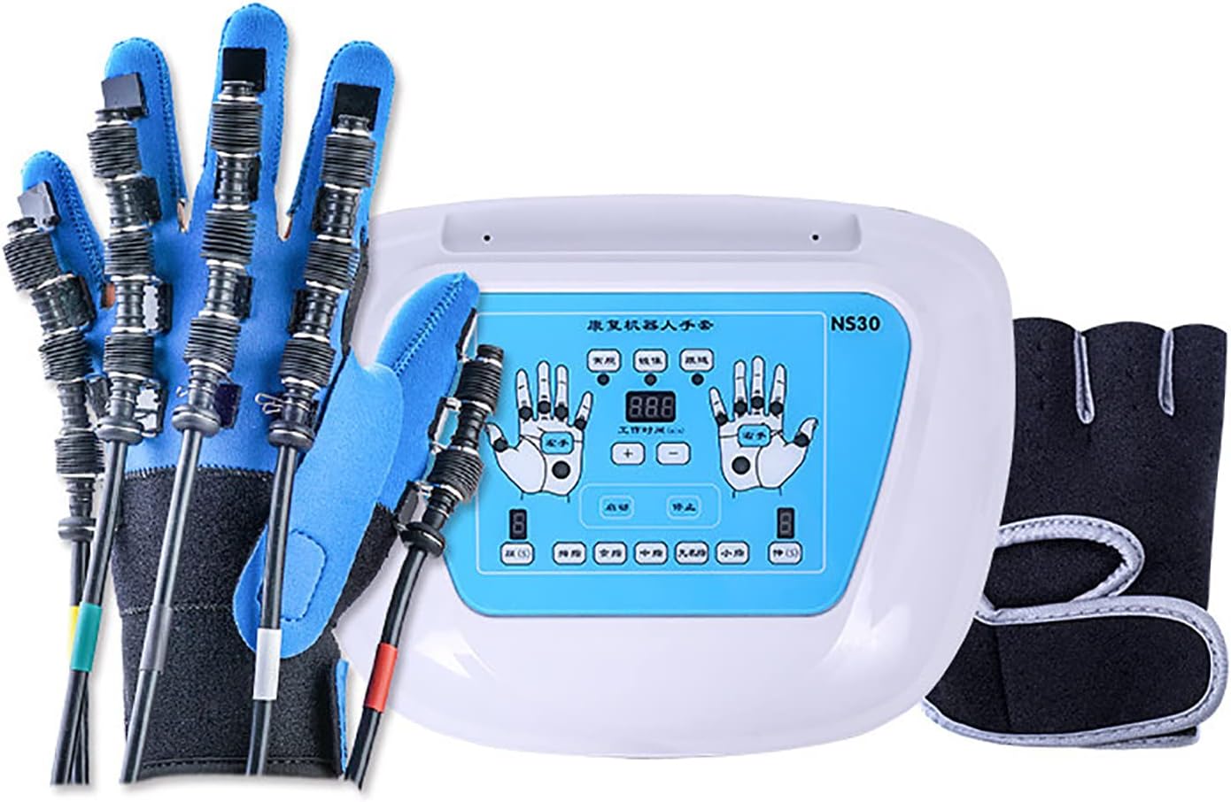 ZZBB Rehabilitation Robot Gloves,Pneumatic Hand Function Rehabilitation Robot Mirror Glove Stroke Hemiplegia Hand Grip Training Exercise Equipment