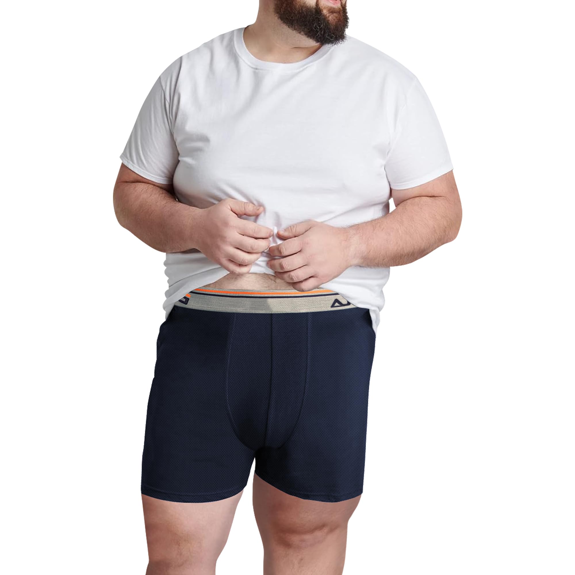 Performance Stretchable Polyester Boxer Briefs Plus Size for Men No Fly Front Quick Dry Mesh Trunks Sports Underwear for Men Combo Pack (Pack of Any Random Colours) Multicolour-image-25