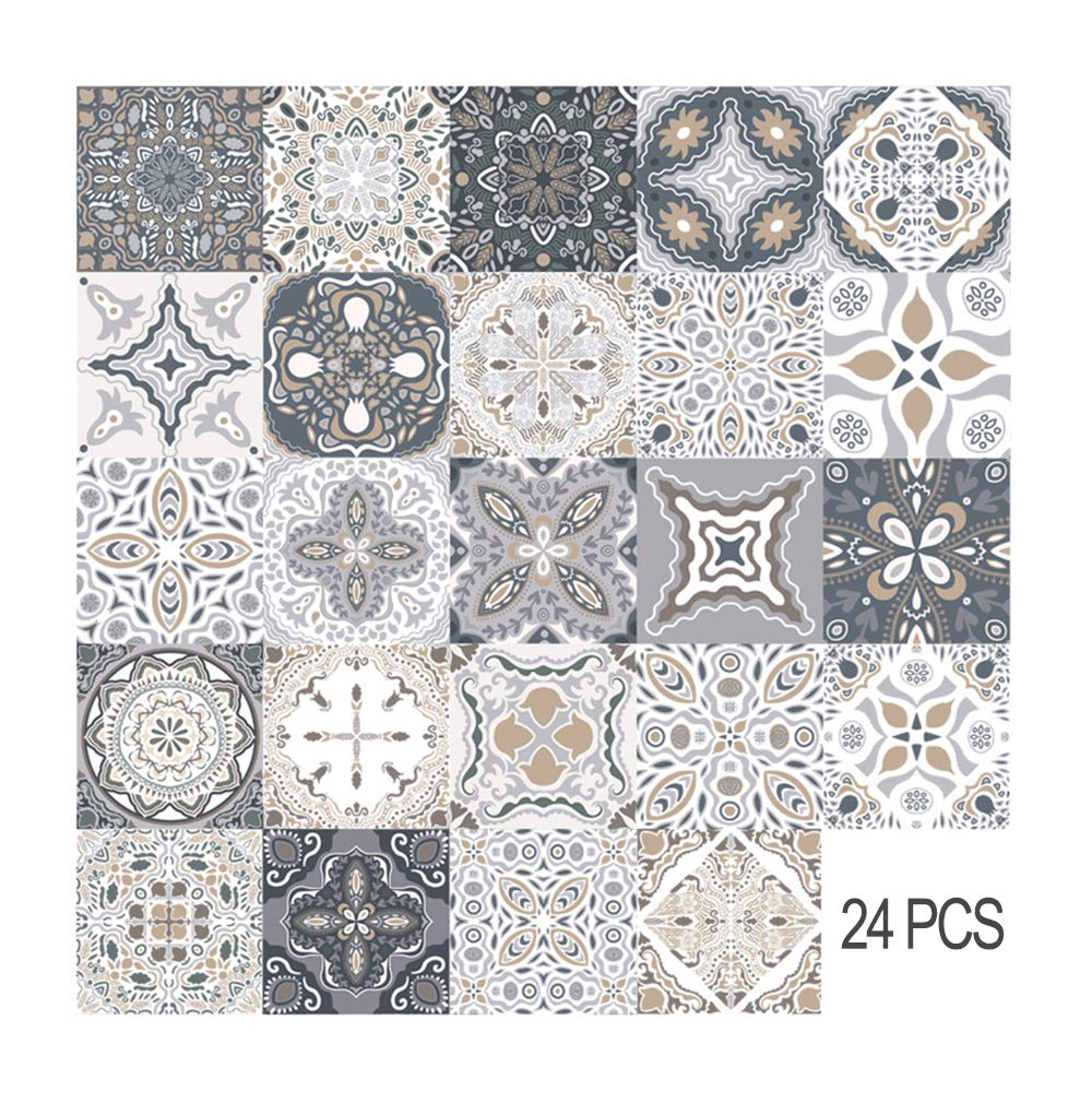 24Pc Tile Stickers 8X8 Inches Backsplash Pvc Waterproof Oil Proof Self Adhesive Diy Bathroom Kitchen New Wall Stickers Home Decor 20X20cm 631112201087