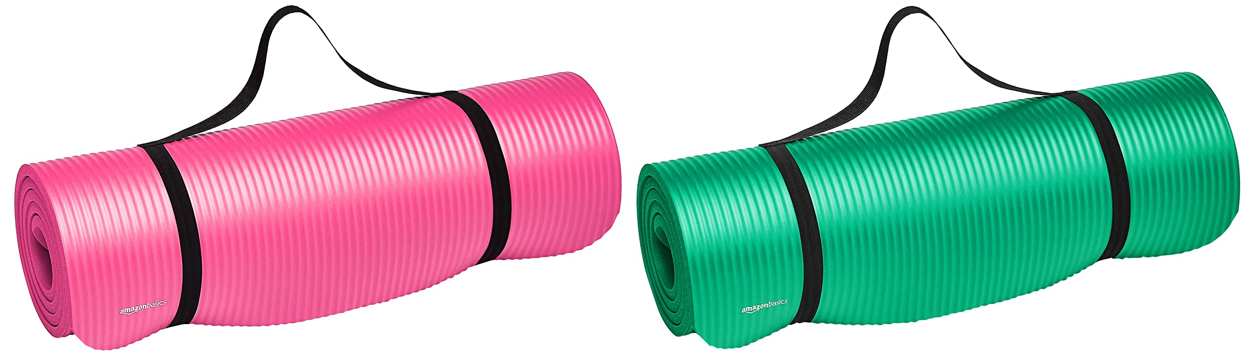 Amazon Basics 13mm Extra Thick Yoga and Exercise Mats with Carrying Strap, Pink & Green Combo (B082KYF9ZW) Amazon Price History, Amazon Price Tracker