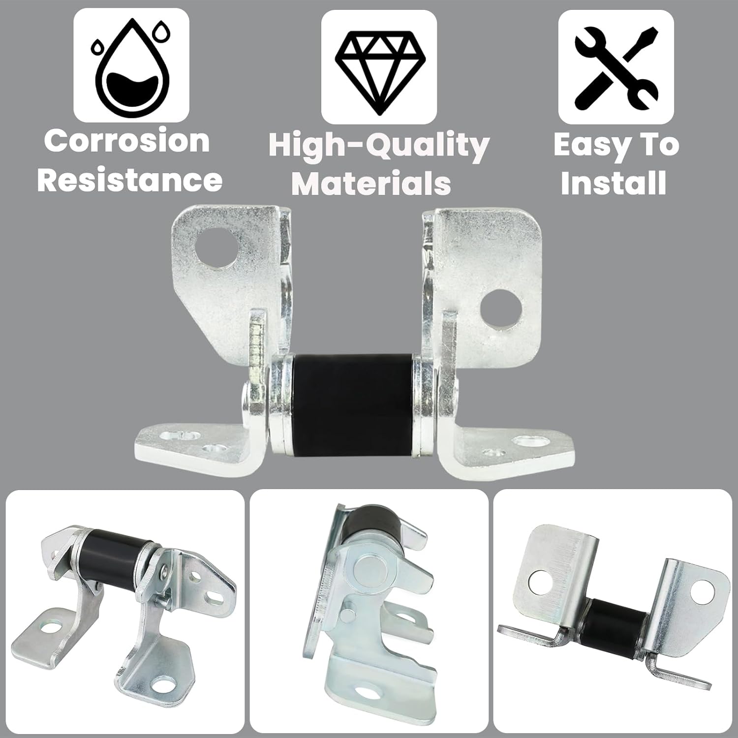 Front Lower Door Hinge Left & Right for Compatible with 2013-2024 Jeep Grand Cherokee, Dodge Charger, Durango, Chrysler 300 – Replacement for 55113665AF 55113665AG