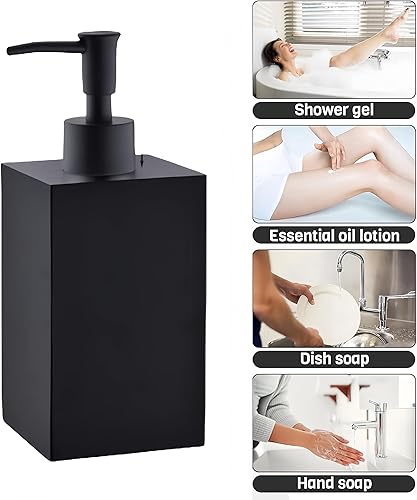 Miniatura 6 de Juego de accesorios de baño de 5 piezas en negro mate, juego de accesorios decorativos de baño de diseño moderno, incluye un dispensador de jabón,
