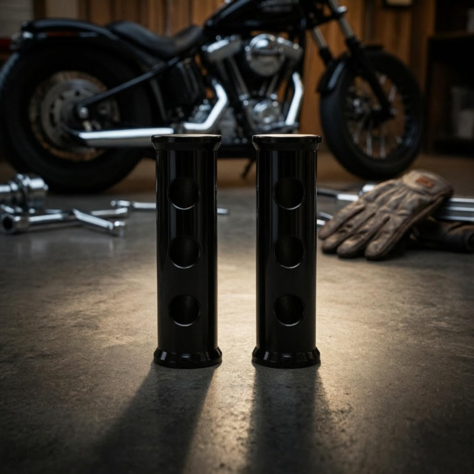 Baoblaze Coprisoffietto Forcella Manicotto Forcella Anteriore Copertura Forcella Tubo Ammortizzatore Alluminio Lucidato Protezione da Detriti Adatto a Cruiser Strada Turismo, Nero B