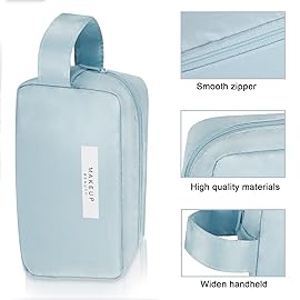 Queboom Travel Makeup Bag Cosmetic Bag Makeup Bag Toiletry bag for women and men (Blue-3pcs)