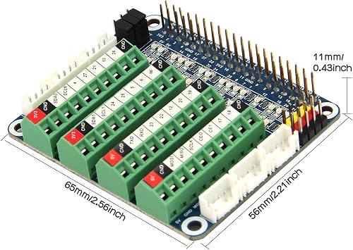 GPIO Terminal Block Breakout Board HAT for Raspberry Pi | Compatible with Raspberry Pi 5/4B/3B+/3B/Pi Zero W/Zero 2 W