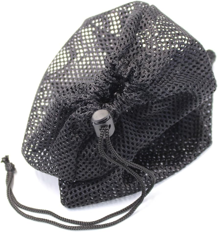 Koyee 5 PCS Multi Purpose Nylon Mesh Drawstring Storage Ditty Bags for Travel & Outdoor Activity, Black, 11 x 8.8inch