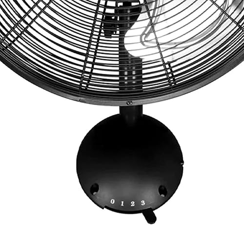 Miniatura 7 de Hurricane Ventilador de Pared de Metal Oscilante Pro de Alta Velocidad con 3 Velocidades, Negro, 16" - Unidad de Enfriamiento de Aire Eléctrica con