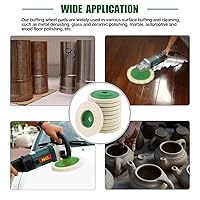Vista 6 de Keadic 10 almohadillas redondas de fieltro de lana de 4 pulgadas, disco de rueda de pulido de lana, disco de fieltro de lana de 3.937 in