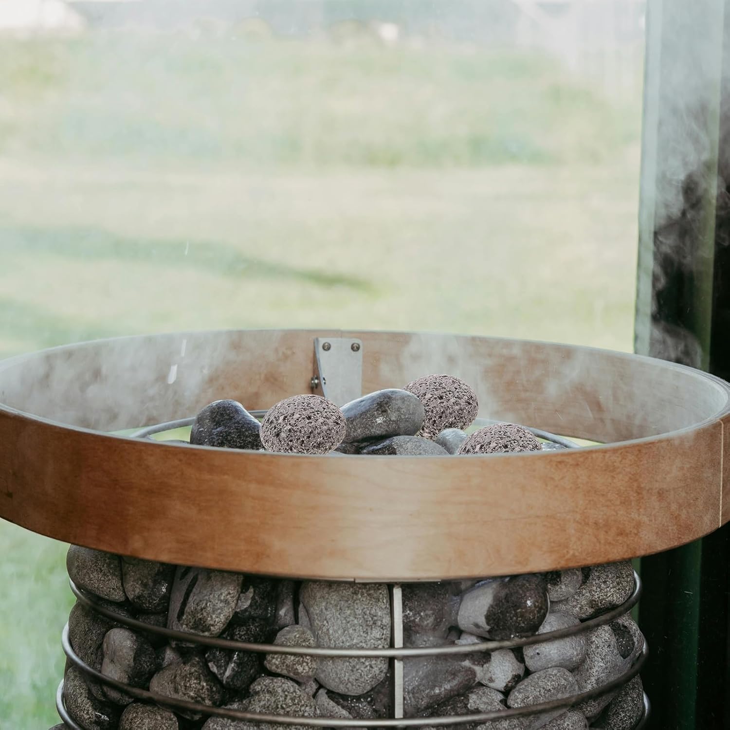 Natural Sauna Rocks 1kg Bag – Small 2-3cm Basalt Volcanic Stones for Steam Room Heater, Home Spa Sauna Replacement Pack, Fire Pit Heat Retention Accessories