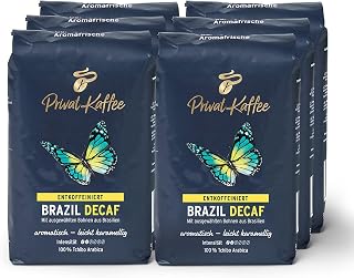Tchibo Privat Kaffee Brazil Decaf, Kaffeebohnen, 6x500g