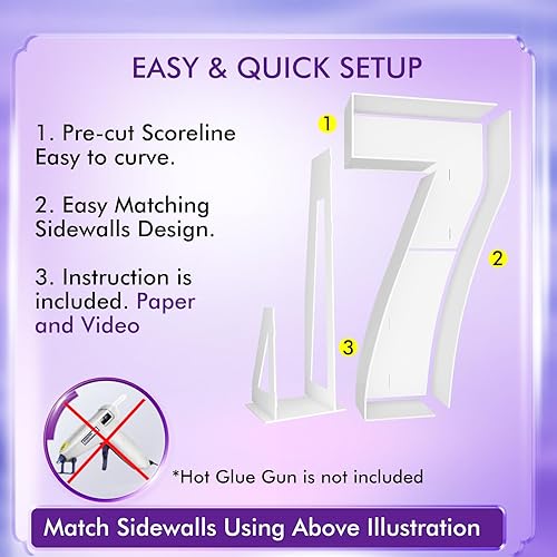 Vista 5 de Marco de números iluminados de 4 pies precortado, números de marquesina gigante, números 7, números de mosaico para globos, decoraciones de Número