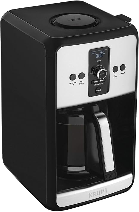 Amazon.com: Krups Turbo EC411050 Savoy - Cafetera programable (12 tazas),  color negro : Hogar y Cocina