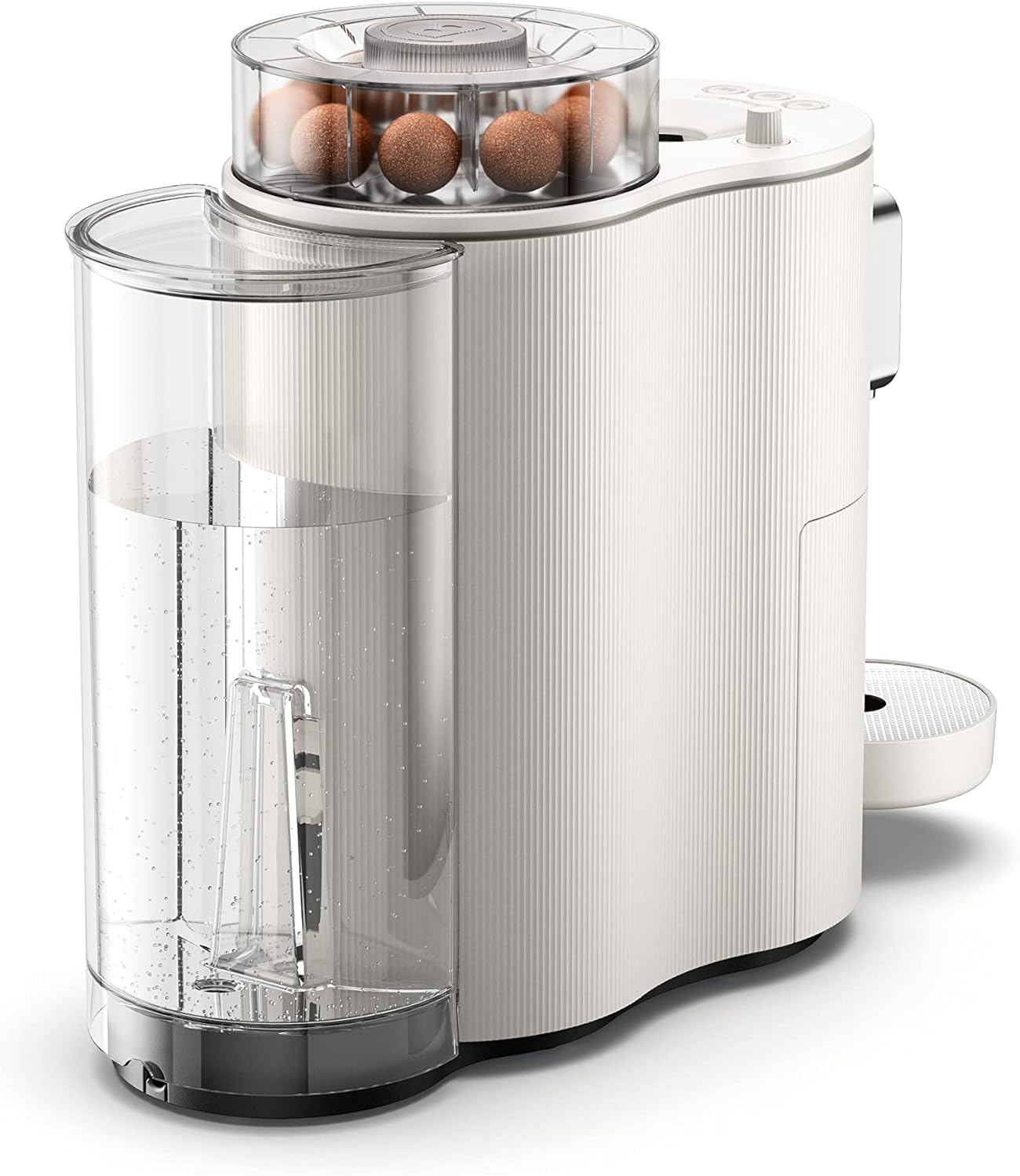CAFE ROYAL SWITZERLAND PROFESSIONAL Machine à Café CoffeeB Globe Blanc 1.3L - Compatible Boules de Café 100% Compostables, Écologique, Programmable, Design
