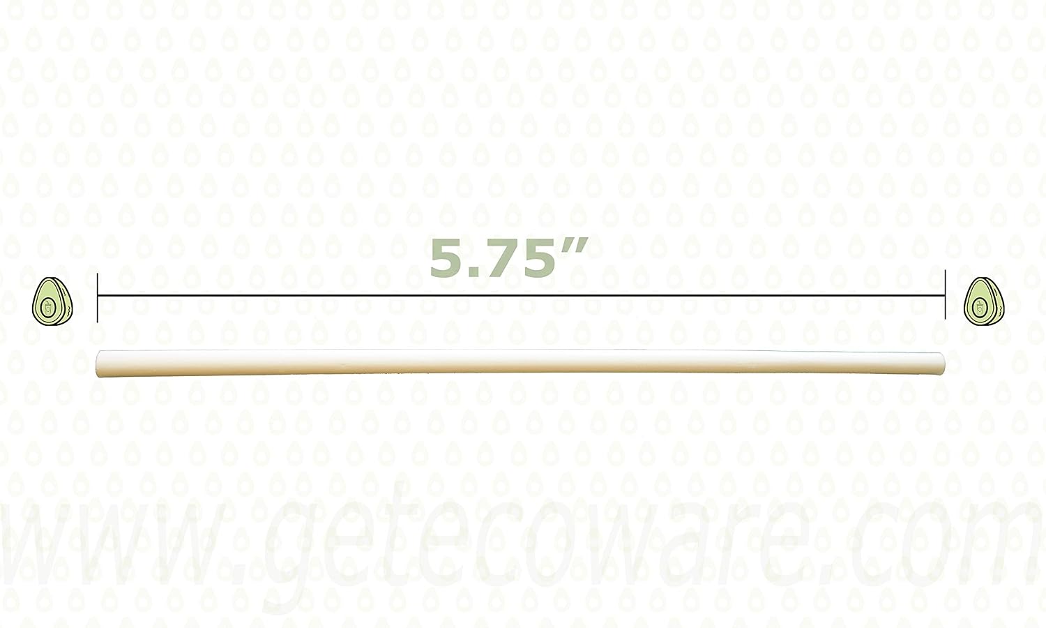 Avocado Seed Cocktail Straws- Extra Strength 100% compostable Straws - 1000 count, 5.75" unwrapped