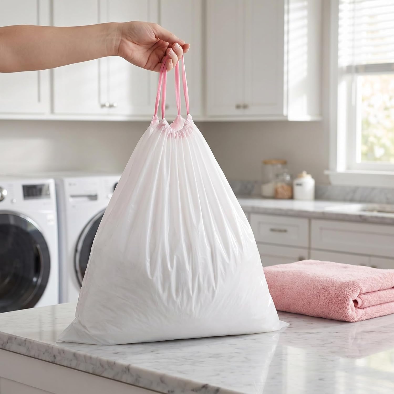 Disposable Cat Litter Bags 10 Litter Box Liners with Drawstring Waterproof Cat Bag for Quick Cleanup Lightweight Foldable Pet Supplies for Home Shop Travel
