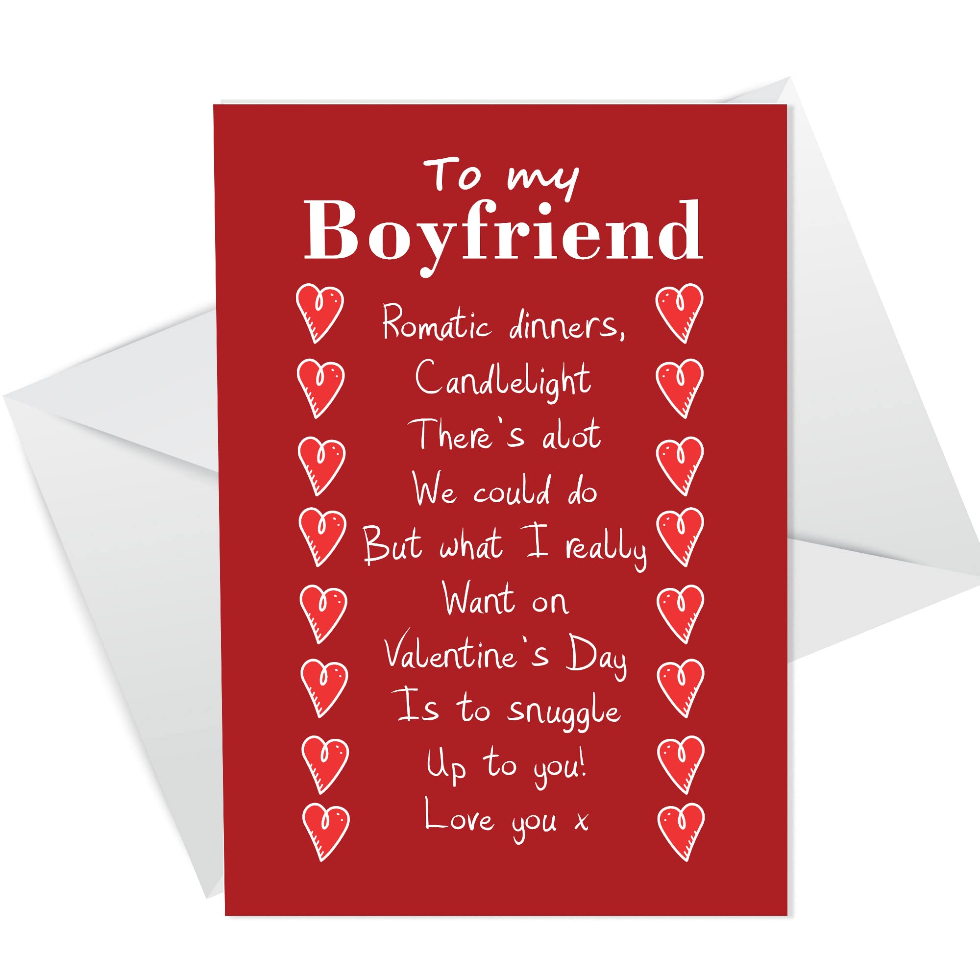 RED OCEAN Valentine Card For Boyfriend Valentines Day Card For Him Snuggle Up To You Cute Romantic Card