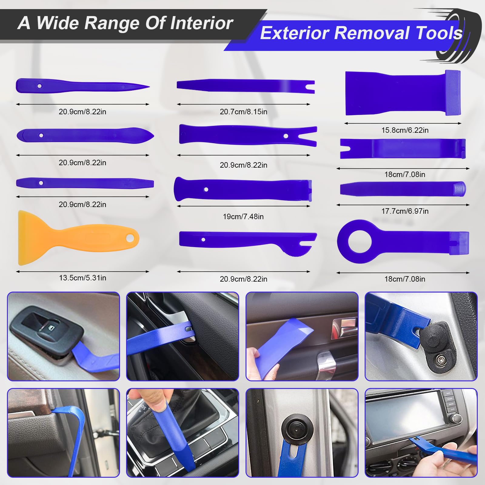 Set di 350 pezzi per lo smontaggio di auto, strumento di leva con cunei in plastica, strumento di sgancio, strumento speciale per modanature per auto, cunei per rivestimento interno per lo smontaggio