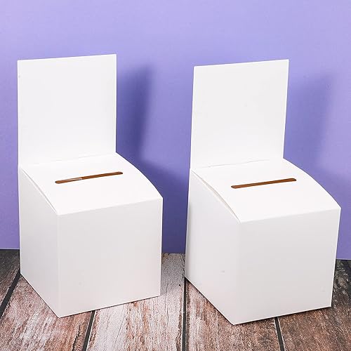 Miniatura 3 de Leinuosen 4 urnas de donación de rifa para recaudación de fondos, cartón de 6 pulgadas con boleto de ranura y caja de caridad extraíble para