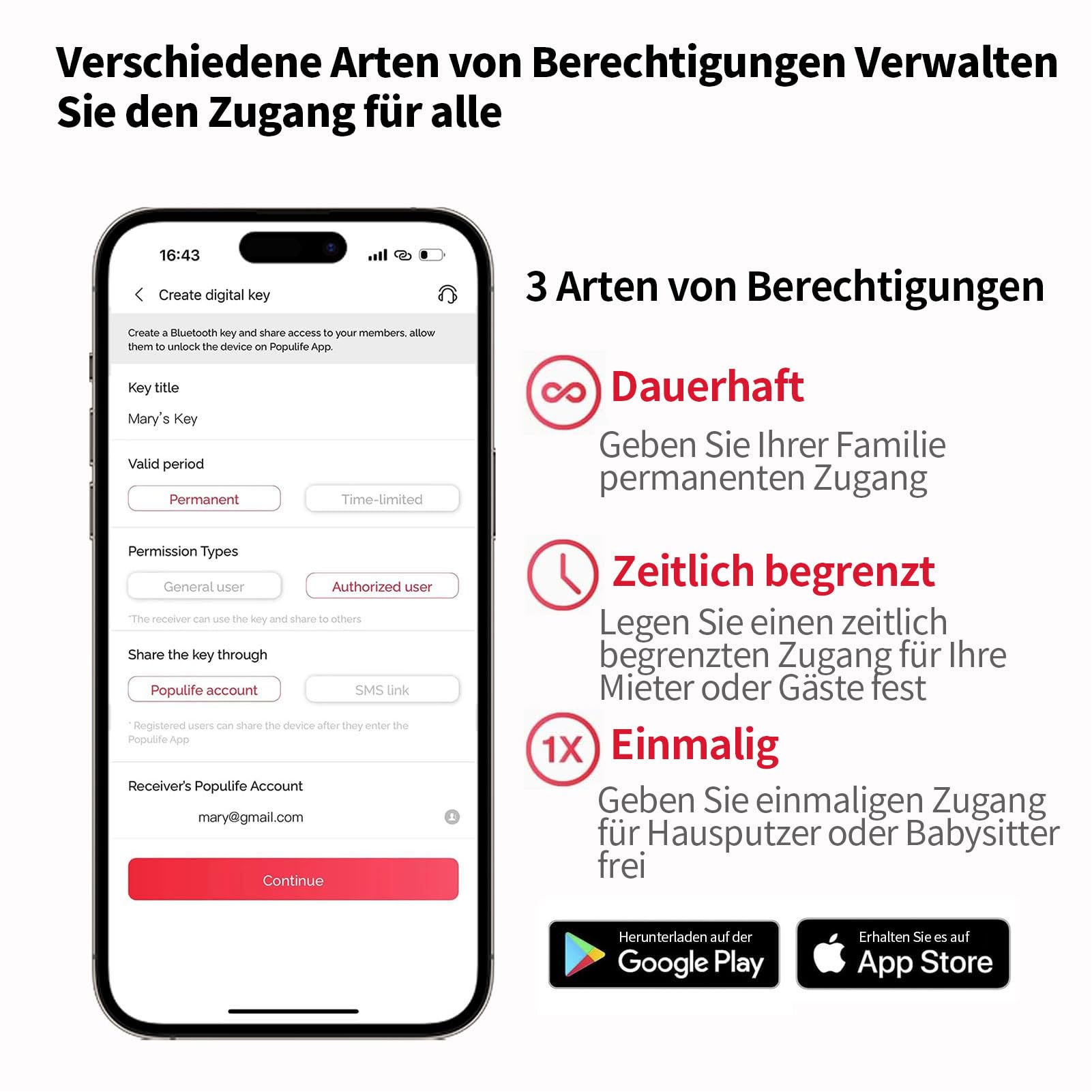 Populife WiFi-Schlüsseltresor mit Gateway, IP66 Wasserdicht, Fernsteuerung, Wandmontierung