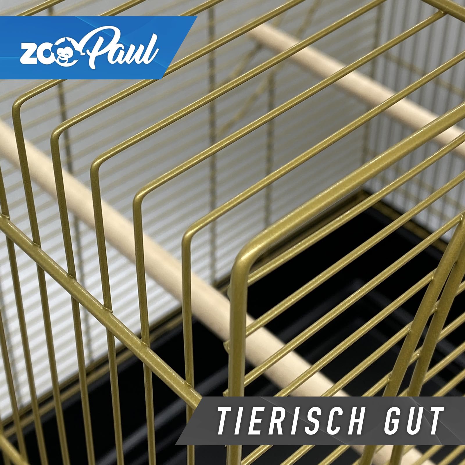 Premium Vogelkäfig Käfig Emma 72x54x38 cm Gold schwarz Vogelhaus Kanarien Wellensittiche Exoten