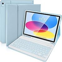 Vista 12 de SOPPY Funda con teclado Bluetooth para iPad de 11ª generación (A16) de 11 pulgadas 2025, 10ª generación de 10.9 pulgadas 2022, funda protectora