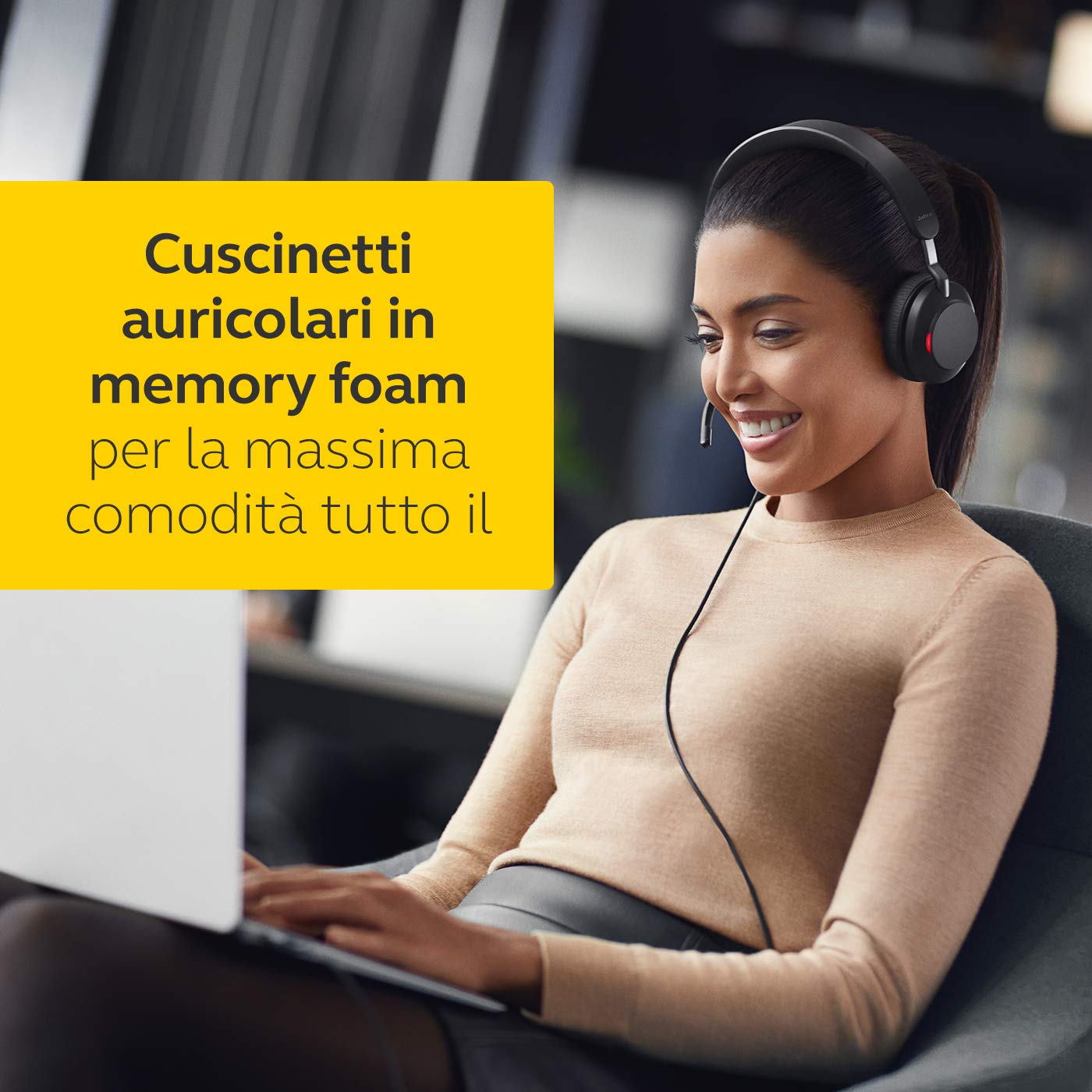 Jabra Evolve2 40 PC Headset – Noise Cancelling , USB-A, Tutte le piattaforme, Stereo, Prima edizione