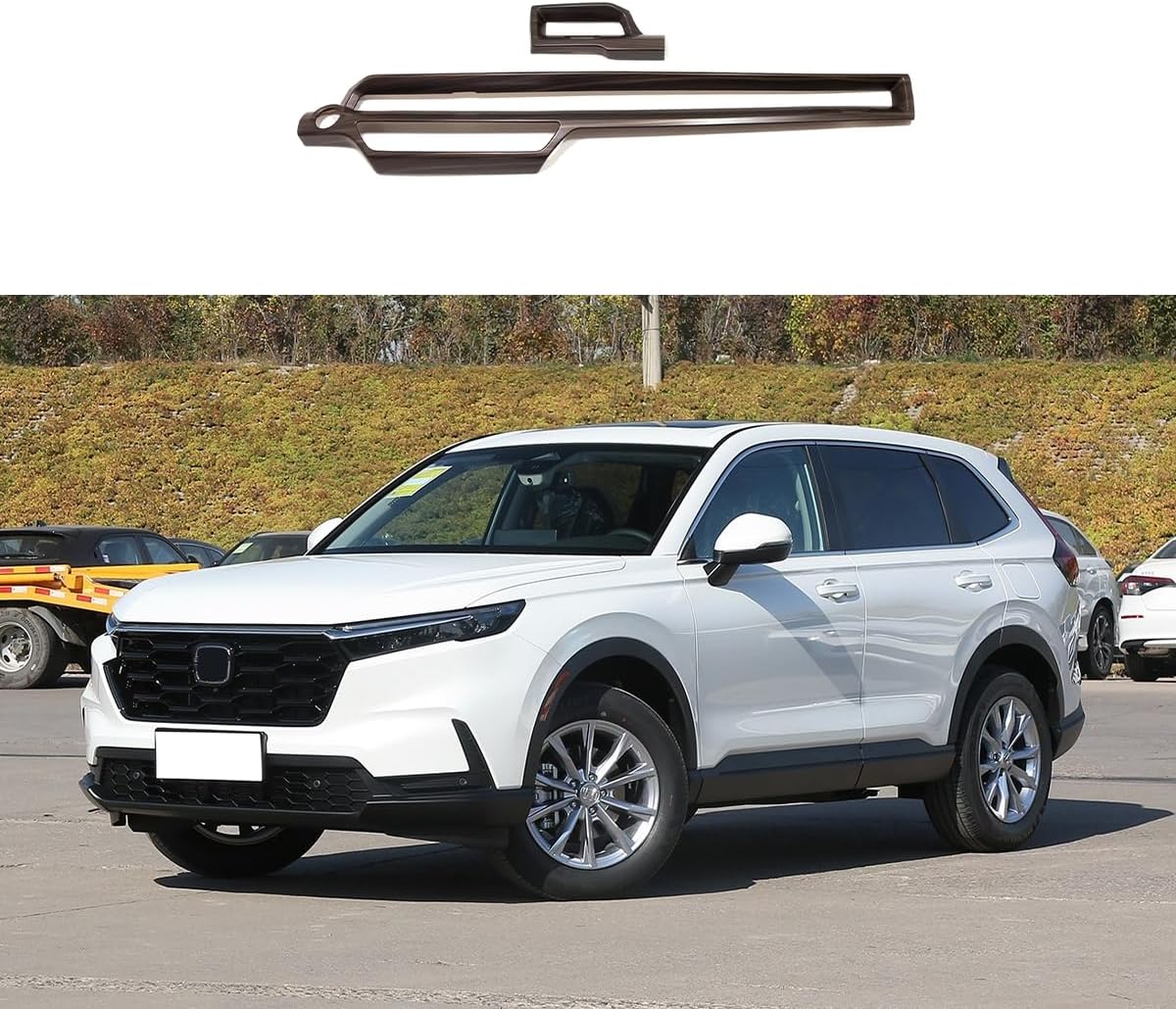 Car Accessories Fit for Honda CR-V CRV 2023 2024 2025 2026 Inner Dashboard Center Console AC Air Vent Outlet Cover Trim Peach Wood ABS 2 PC