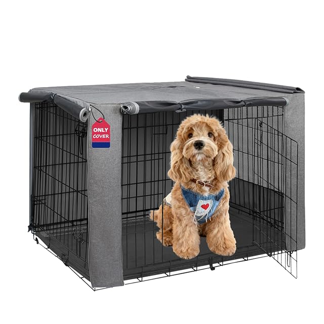 HiCaptain - Funda plegable de metal para jaula de perro de 76,2 cm (gris de dos tonos)