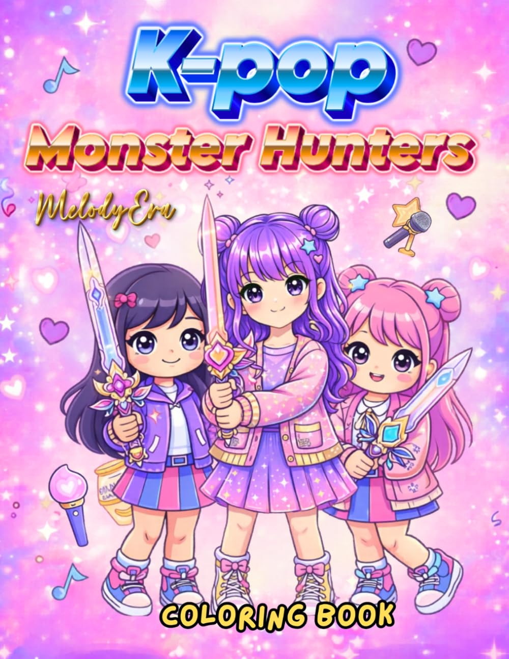 K-POP MONSTER HUNTERS -: COLORING BOOK / best for K-POP lover fans and music lovers