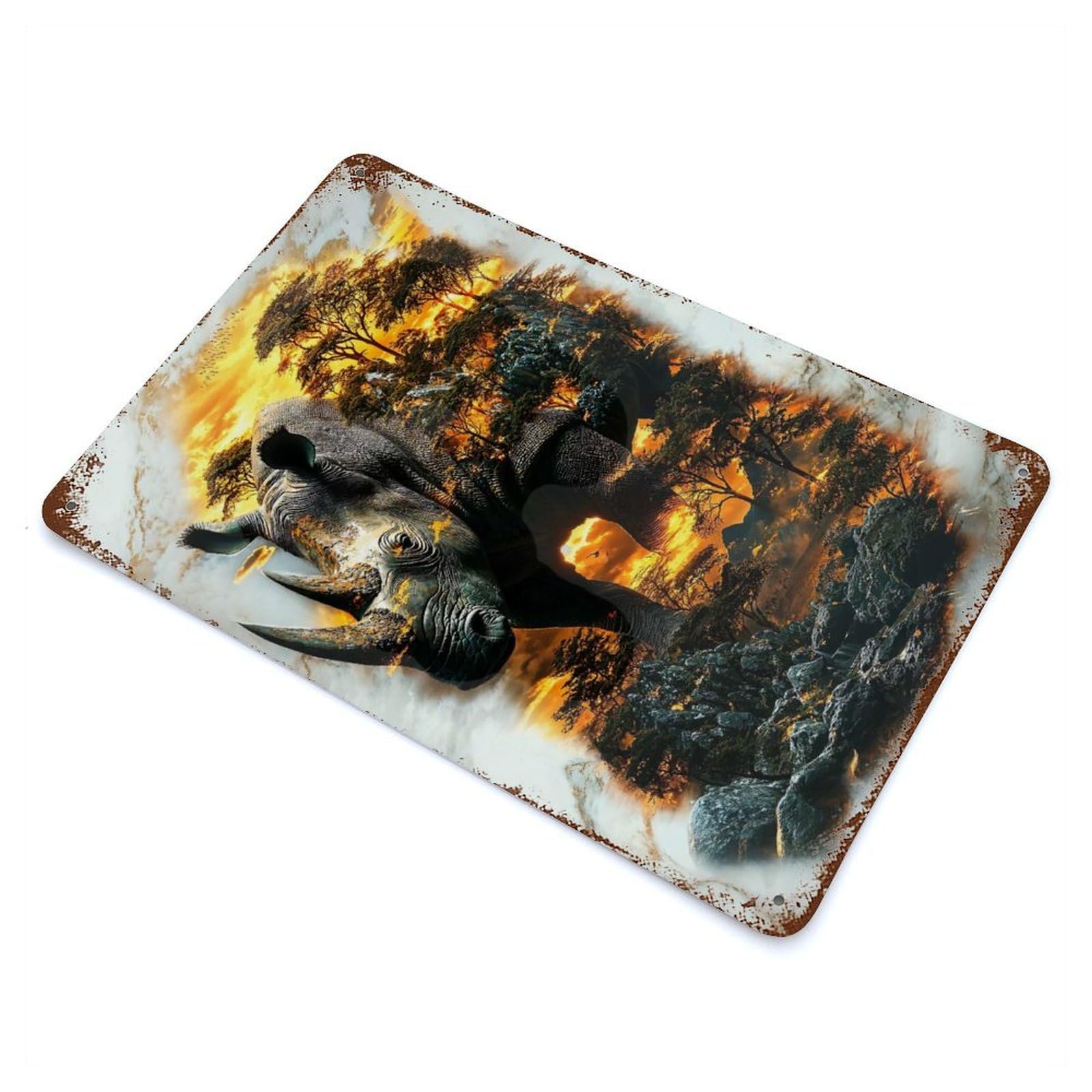 Guardian of The Savanna Vintage Metal Tin Sign 11.8"x7.9", Ideal for Cafe, Home Bar And Lounge Decor
