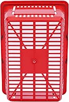 Vista 6 de Cesta de la compra, 12 cestas de compras de plástico con asas de 17 x 12 x 9 pulgadas, cestas de tienda al por menor, material de polipropileno Rojo