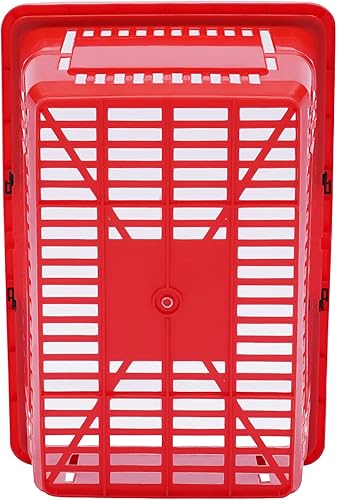 Miniatura 6 de Cesta de la compra, 12 cestas de compras de plástico con asas de 17 x 12 x 9 pulgadas, cestas de tienda al por menor, material de polipropileno